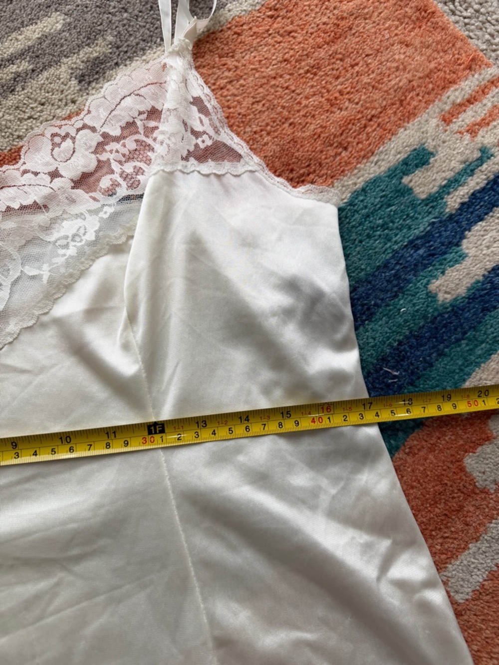 vassarette Ivory Satin Lace-Trim Camisole - Picture 5 of 8